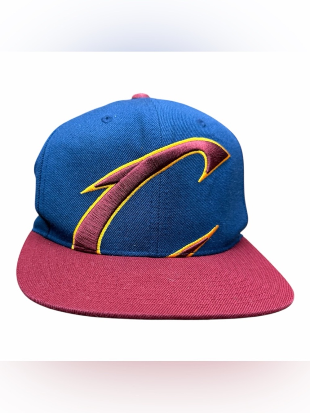 Cleveland Cavaliers Hat Mitchell & Ness Half  Snap Back NBA Cap Blue and Maroon